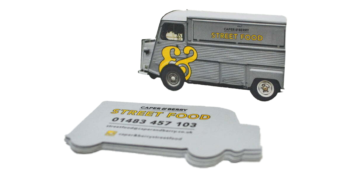 Street Food Die Cut Business Card